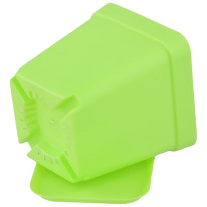 HOIGON 100 Pack 3 Inch Green Square Nursery Pot, Durable Thickened Plastic Nursery Pots with Drain Holes and Saucers, Small Square Planting Containers for Flower Tomatoes Basil - color: Green
