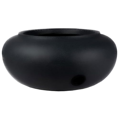 The HC Companies 21 Inch Garden Hose Pot - Durable Lightweight Plastic Decorative Hose Pot for Yard, 100-Foot Capacity Hose Storage, Black - color: Black