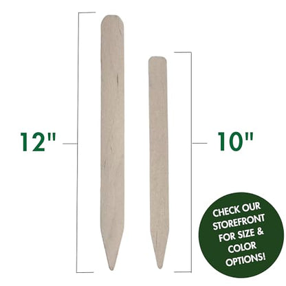 100% Natural Wood Plant Markers - 10 Inches Tall - for Field and Garden Use - Eco-Friendly & Sustainable Plant Identification - Made in USA - (Pack of 25)