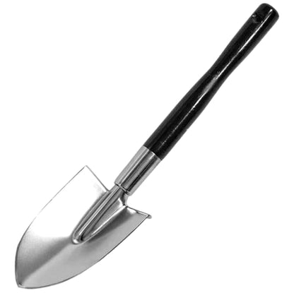 Garden Shovel Hand Long Handle 18-1/2" Heavy Duty Japanese Steel Wood Handle, Made in Japan, Long Handle Garden Trowel Tool for Digging and Transplanting, Silver
