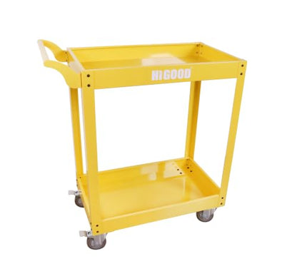 Heavy Duty Service Utility Cart,2 Shelf Steel, 800-Pound Capacity, 35.6 x 18.1x38-Inch Yellow - color: Yellow