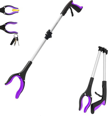 32 inch GrabRunner Heavy Duty(up to 10 lbs) Reacher Grabber Tool with Strong Magnetic (Purple(1Pack)) - color: Purple(1pack)
