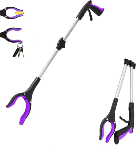 32 inch GrabRunner Heavy Duty(up to 10 lbs) Reacher Grabber Tool with Strong Magnetic (Purple(1Pack)) - color: Purple(1pack)
