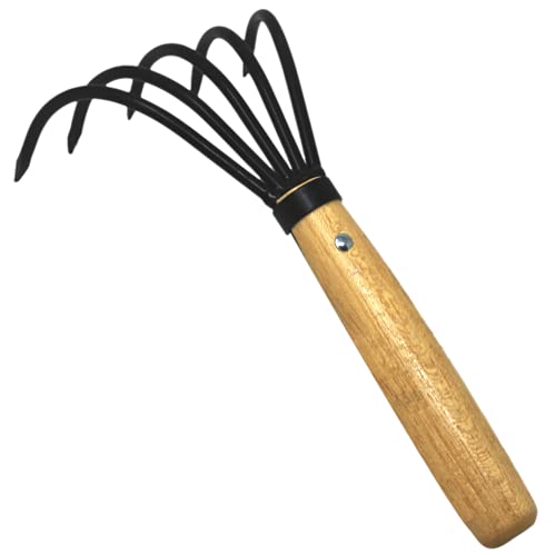 KAKURI Hand Cultivator Garden Tool 10", Handheld Rake for Weeding, Digging, Cultivating, Hand-Forged Japanese Steel, Made in Japan
