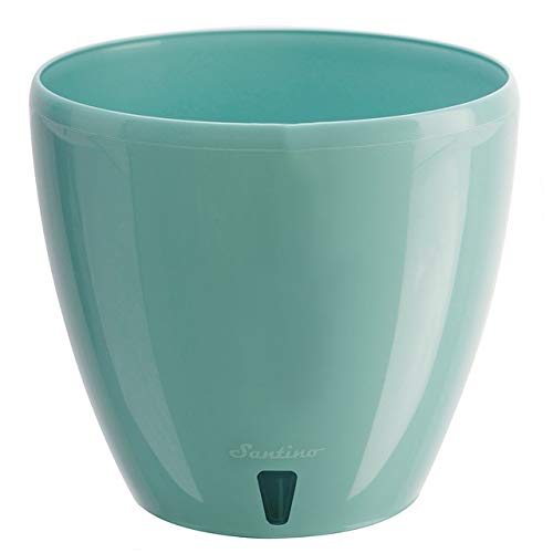 Gardenera 7.9" Deco Self Watering Pots for Indoor Plants in Jade - Decorative Flower Pot with Water Level Indicator and Drainage Cartridge for All House Plants, Flowers, Herbs and Succulents - color: Jade, size: 7.9 Inch