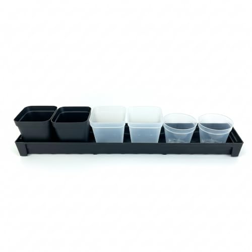 RooTrimmer 5 Pack Plastic Plant Saucer (17"x3"x1.5"), Rectangular Window Sill Plant Pot Trays with Removable Drainage Hole, Thick Windowsill Saucer Tray for 2.8 inch (7CM) Flower Nursery Pots (Black) - size: Trays (17"x3"x1.5") for 2.8 Inch Pots-5 Pack