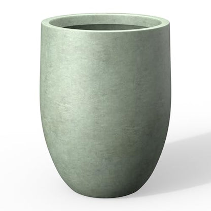 Kante Large Round Bullet Mint Green Concrete Planter 21.7" Tall, Outdoor - color: Mint Green