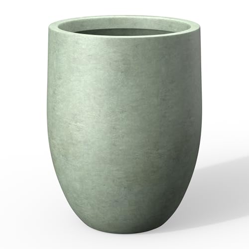 Kante Large Round Bullet Mint Green Concrete Planter 21.7" Tall, Outdoor - color: Mint Green