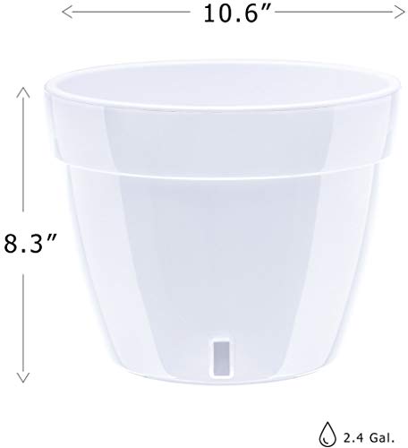Gardenera 10.6" ASTI Self Watering Planter in Menthol/White - Modern Flower Pot with Water Level Indicator for All House Plants, Flowers, Herbs, Succulents and Hanging Plants - color: Menthol/White, size: 10.6 Inch