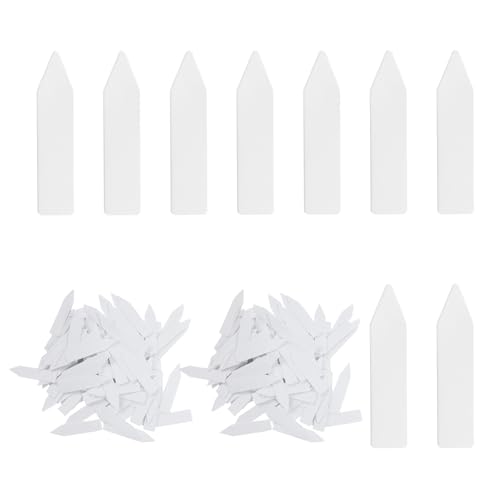 Quluxe 200 Pcs 2" White Plant Name Tags Plant Label Stakes Plastic Garden Markers for Outdoor Garden - size: 2"x0.4"