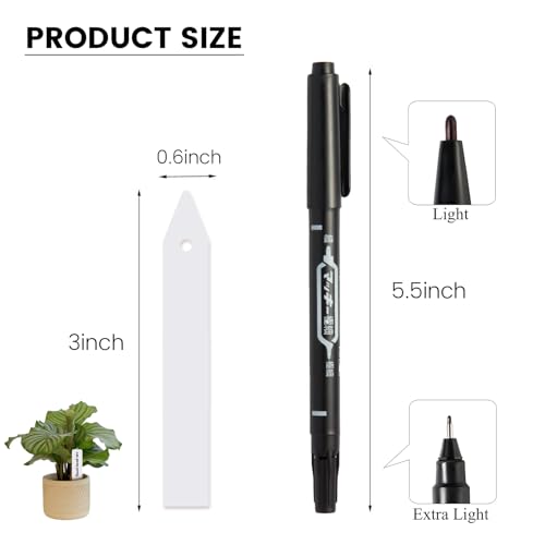 Plant Labels, 200Pcs 3-Inch Plastic Plant Tags with Maker Pen - color: White-200pcs