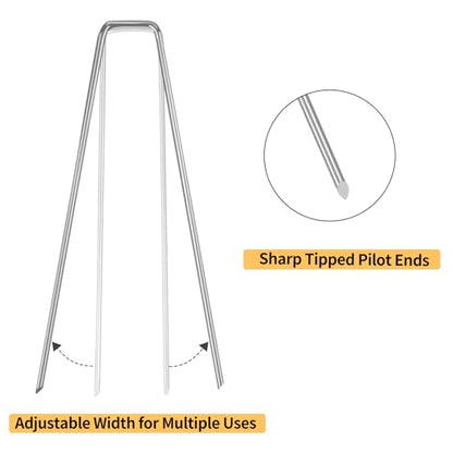 Whonline 560 Pack Landscape Staples 6 Inch, Galvanized Garden Stakes - color: 6 Inch-560 Pcs