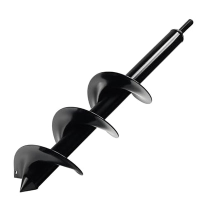 Auger Drill Bit for Planting 3.5 x 16 Inch, Garden Spiral Bit Bulb Planter Tool Drill Auger for Planting Bulb, Bedding Plant, Post or Umbrella Hole Digger for 3/8" Hex Drive - size: 3.5" x 16"-Black