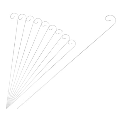 10Pcs Silver Plant Label Hooks, Rustproof Garden Stake Marker Holders, Plant Label Hanger Rods for Flower Pots, Planters, Containers, Support for Plant Signs and Garden Accessories - size: 40cm