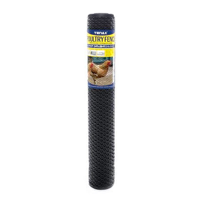 Tenax 2A230090 Poultry Fence 3' x 25' Black Made in USA - color: Black, size: 3-ft x 25-ft