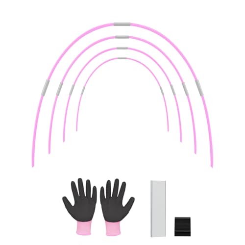 Garden Hoops, Sunwuk Pink Greenhouse Hoops for 2.5-5.5ft Wide Raised Beds, Small Garden Tunnel Hoops for Row Cover, 4 Sets of 5.6ft Long Super Bendable Fiberglass Support Hoops Frame, 20pcs M Size - color: 20Pcs, size: Medium