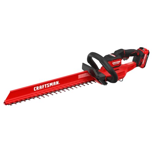 CRAFTSMAN V20 22 in. Hedge Trimmer Cordless with 2Ah Battery and Charger, Lightweight Brushless RP Bush Trimmer with Hedge Sweep Attachment, Longer Runtime, Up to 2X More Power (CMCHT830D1) - style: NEW 20V Brushless Trimmer Kit