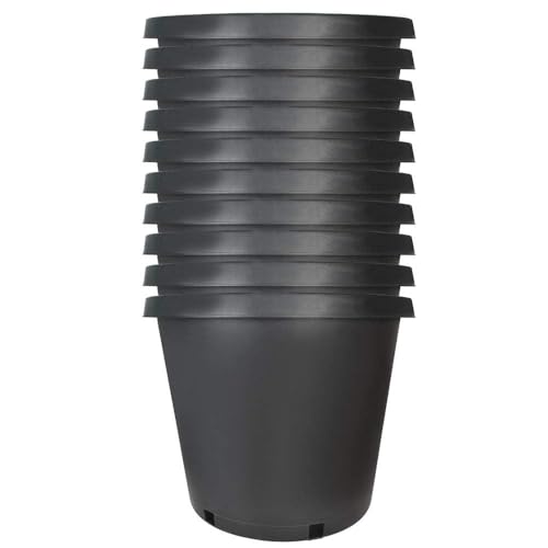 15 Gallon Nursery Pot 10-Pack Plastic Garden Planter Pots - size: Standard 15 Gallon