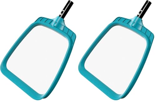 POOLWHALE Professional Pool Skimmer Net,Fine Mesh Net Bag,Heavy Duty Swimming Leaf Skimmer Cleaning Tool - Fast Cleaning,Debris Pickup Removal- Fits Standard Swimming Pool Poles(No Pole) (Pack of 2) - size: Pool Skimmer (Pack of 2)