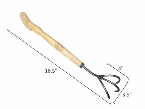 DeWit 3-Tine Cultivator with P-Grip Handle, Works as Garden Hoe and Tiller - size: 3-Tine, style: P-Grip Handle