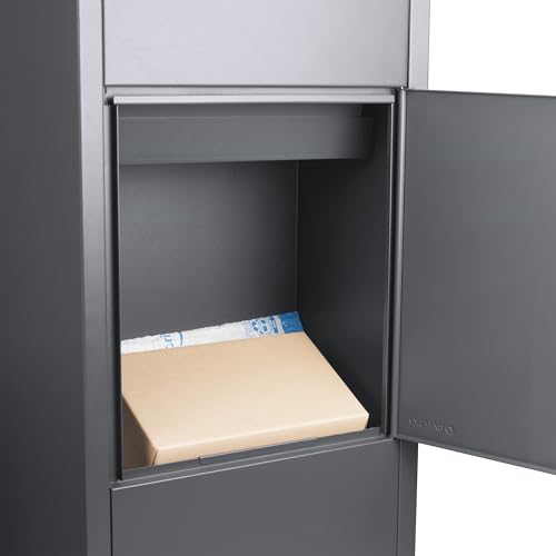 Gray Locking Parcel Drop Box for Porch, Storage Shed - color: Gray