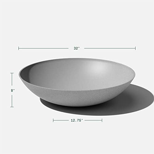 Veradek Mason Series Lane Bowl - Large Outdoor Bowl Planter - color: Gray, size: 8"H x 32"DIA
