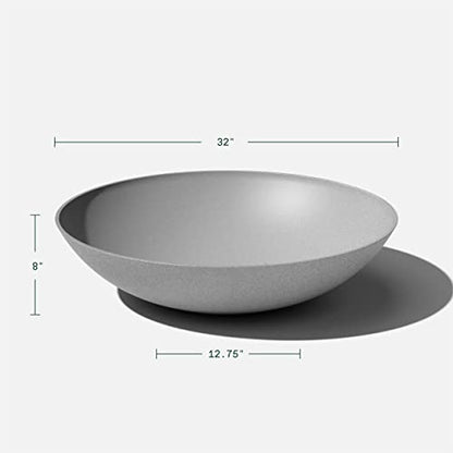 Veradek Mason Series Lane Bowl - Large Outdoor Bowl Planter - color: Gray, size: 8"H x 32"DIA
