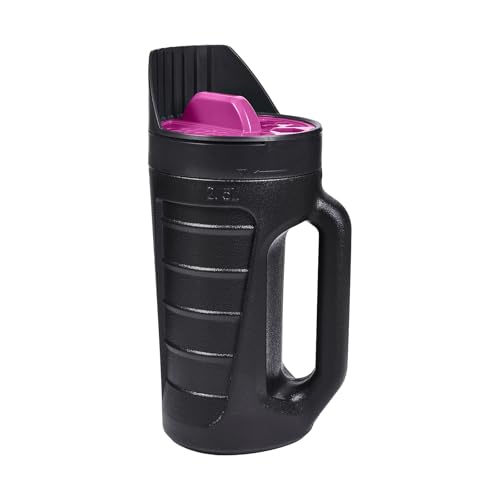 Black Adjustable Handheld Seed Shaker – Hand Spreader - 90oz Capacity Multi-Purpose Spreader for Fertilizer, Grass Seed, Ice Melt & Lawn Care - Rose Red - color: Rose Red