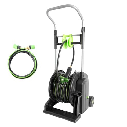 Pedal Hose Reel Cart with 82 ft of 1/2" Hose, Portable Water Hose Reel with Wheels, Garden Mobile Tools for Outside, Garden, Yard, Lawn