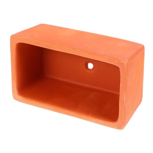 SEWACC Rectangular Terracotta Planter, Small Clay Pot with Drainage Hole, Rustic Flower Container for Succulent and Cactus Plants, Sturdy Indoor Windowsill Garden Pot
