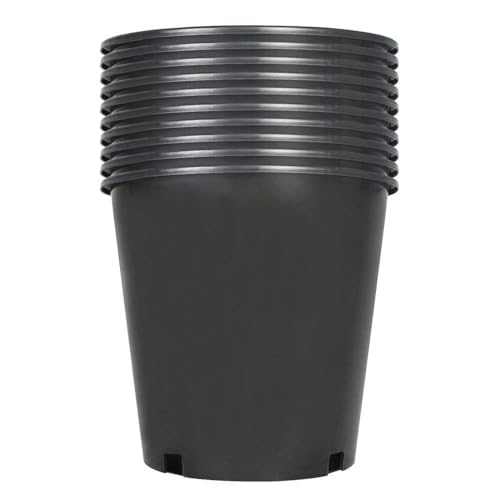 2 Gallon Plant Nursery Pot 10-Pack 2 Gallon Plastic Garden Planter Pots Flower Seedling Injection Molded Container Seed Starting Pot for Indoor Outdoor Plants Seedlings Vegetables Black - size: Standard 2 Gallon