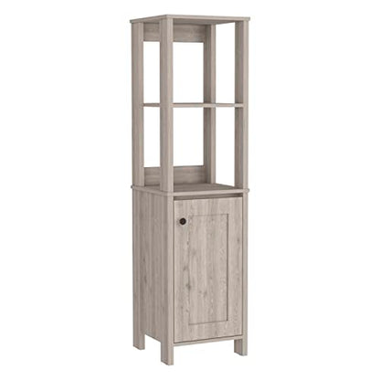 Patio Storage Outdoor Cabinet - color: Grey - 15.70 X 15.70 X 59.30 Inch
