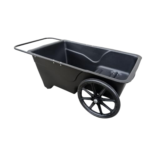 Taylor Made Dock Pro Dock Cart, 65 x 32 x 23-Inch, Ergonomic, Curved Handle, Marine Plastic Rim Wheels, 12 Cubic Feet, 350 lbs. Capacity, Hand Wheelbarrow for Garden, Landscape, Yard, Cargo - 1060
