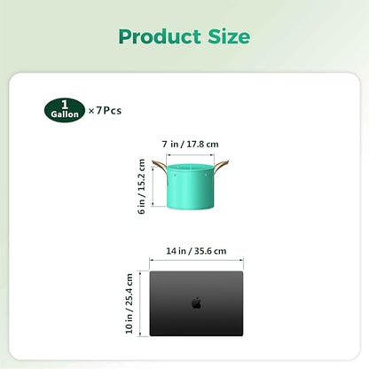 7 Pcs 1 Gallon Grow Bags, PE Garden Pots with Handles for Plants - size: 1 gallon, style: PE_Grow_Bags