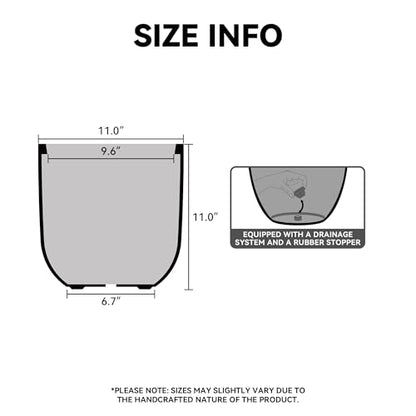 Kante Small Round Capsule White Concrete Planter 11" Dia, Outdoor - color: White, size: 11.0"Dia x 11.0"H