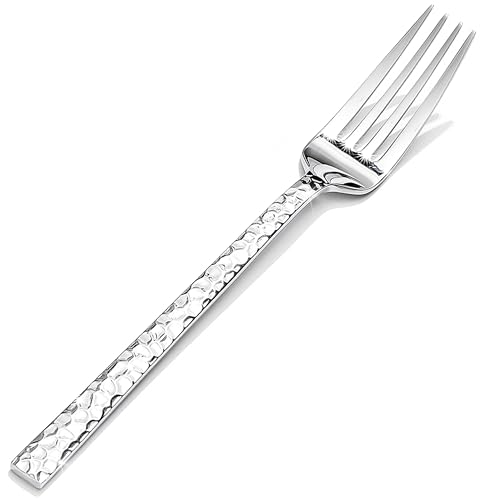 4 Piece Hammered Dinner Forks Set,18/10 Stainless Steel Forks, 8 Inch - size: 4-Piece