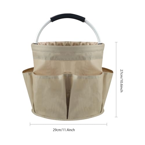 Cleaning Caddy with Handle, Foldable Cleaning Tote Bag with Multiple Pockets, 17L Cleaning Products Organiser, Portable Cleaning Bucket Bag for Home, Garden, Picnic & Beach