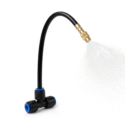 40PCS Push-to-Fit Drip Irrigation Mister Emitters for 1/4" Irrigation Tubing, Copper 360° Adjustable Bendable Atomizing Nozzles with T-Connectors,Micro Spray Nozzles for Garden Greenhouse Agricultural - size: 40PCS 360° Bendable Misting Copper Nozzles