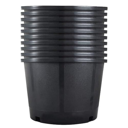 Plant Nursery Pot 10-Pack 5 Gallon Short Plastic Garden Planter Pots Flower Seedling Injection Molded Container Seed Starting Pot Set for Indoor Outdoor Plants Seedlings Vegetables Black - size: Short 5 Gallon