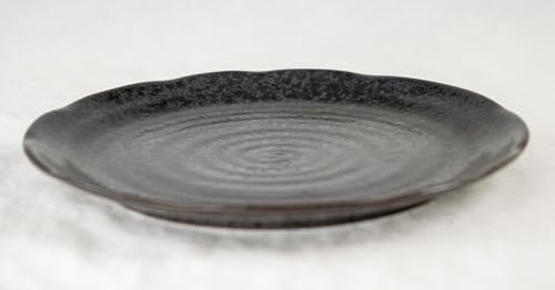 Round Black Stain Ceramic Humidity/Drip Tray for Bonsai Tree & House Indoor Plants 6.75"x 6.75"x 0.5"
