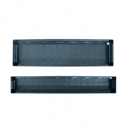 5 Pack Plastic Window Sill Saucer (16"x5.5"x1.5"), Rectangular Windowsill Plant Pot Trays with Removable Drainage Hole, Thick Plant Saucer Tray for 4 inch (10CM) Flower Seedling Pots (Black) - size: Trays (16"x5.5"x1.5") for 4 Inch Pots-5 Pack