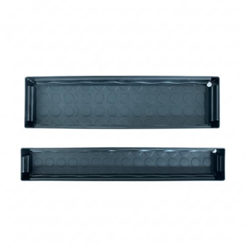 RooTrimmer 5 Pack Plastic Plant Saucer (17"x3"x1.5"), Rectangular Window Sill Plant Pot Trays with Removable Drainage Hole, Thick Windowsill Saucer Tray for 2.8 inch (7CM) Flower Nursery Pots (Black) - size: Trays (17"x3"x1.5") for 2.8 Inch Pots-5 Pack