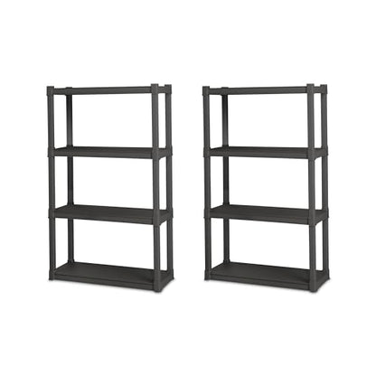Sterilite 4 Shelf Unit, Heavy-Duty Plastic Utility Storage Rack, 2-Pack - size: 4 Shelf, style: 2 Pack