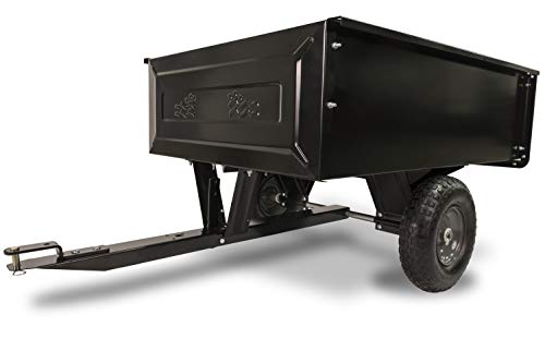 Agri-Fab Inc 350-Pound Steel Tow Behind Dump Cart, 10-Cubic Feet Capacity – Removable Tail Gate, Garden Utility Trailer, Black, Made in the USA; Model # 45-0303 - style: 350 lb. Steel Tow-Behind Dump Cart