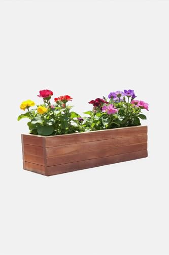 Handmade Rustic Cedar Herb Window Planter Box – Wooden Window & Railing Planter for Indoor or Outdoor Use, Made in USA (18) - size: 18 inch