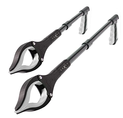 Grabber Reacher Tool - 2 Pack - Updated Version Long 19/32 Inch Foldable Pick Up Stick - Strong Grip Magnetic Tip Lightweight Trash Picker Claw Reacher Grabber Tool for Elderly Reaching, Luxet (Gray) - color: Gray