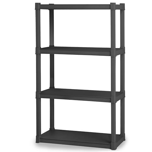 Sterilite 4 Shelf Unit, Heavy-Duty Plastic Storage & Utility Shelving Rack - size: 4 Shelf, style: 1 Pack