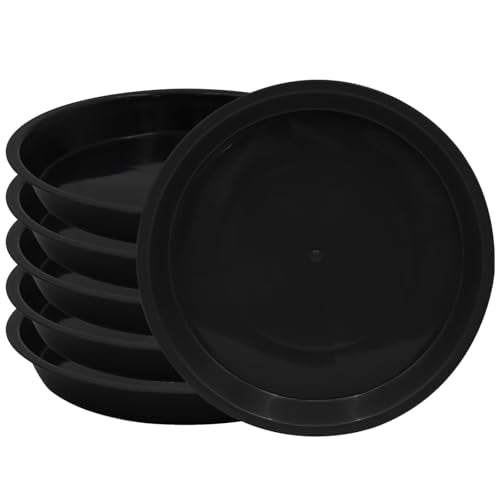 6 Pack 4 Inch Black Plant Saucers Plastic Drip Trays for Pots - color: Black, size: 4 Inch