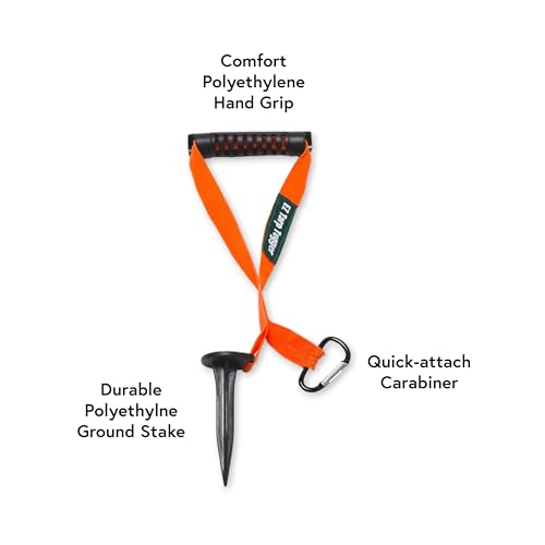 EZ Tarp Tugger - All In One Comfort Grip, Carabineer & Stake – Quick Attach Carabineer Hooks To All Standard Tarps – Stakes Securely In Ground In Windy Conditions - Set of 2 - size: 12 inches x 6 inches
