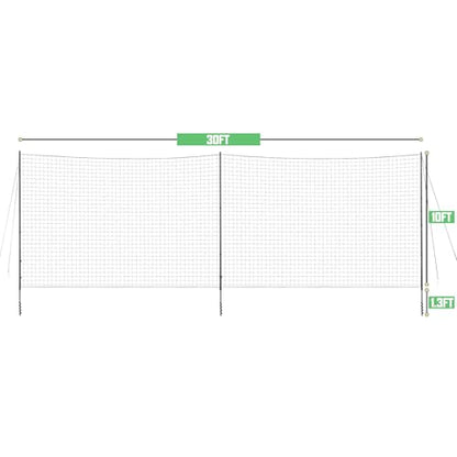 Ball Stop System - Soccer Backstop Net, Heavy Duty, High Impact, Practice Barrier - size: Socketed - 4 inch Net, style: 30FT X 10FT